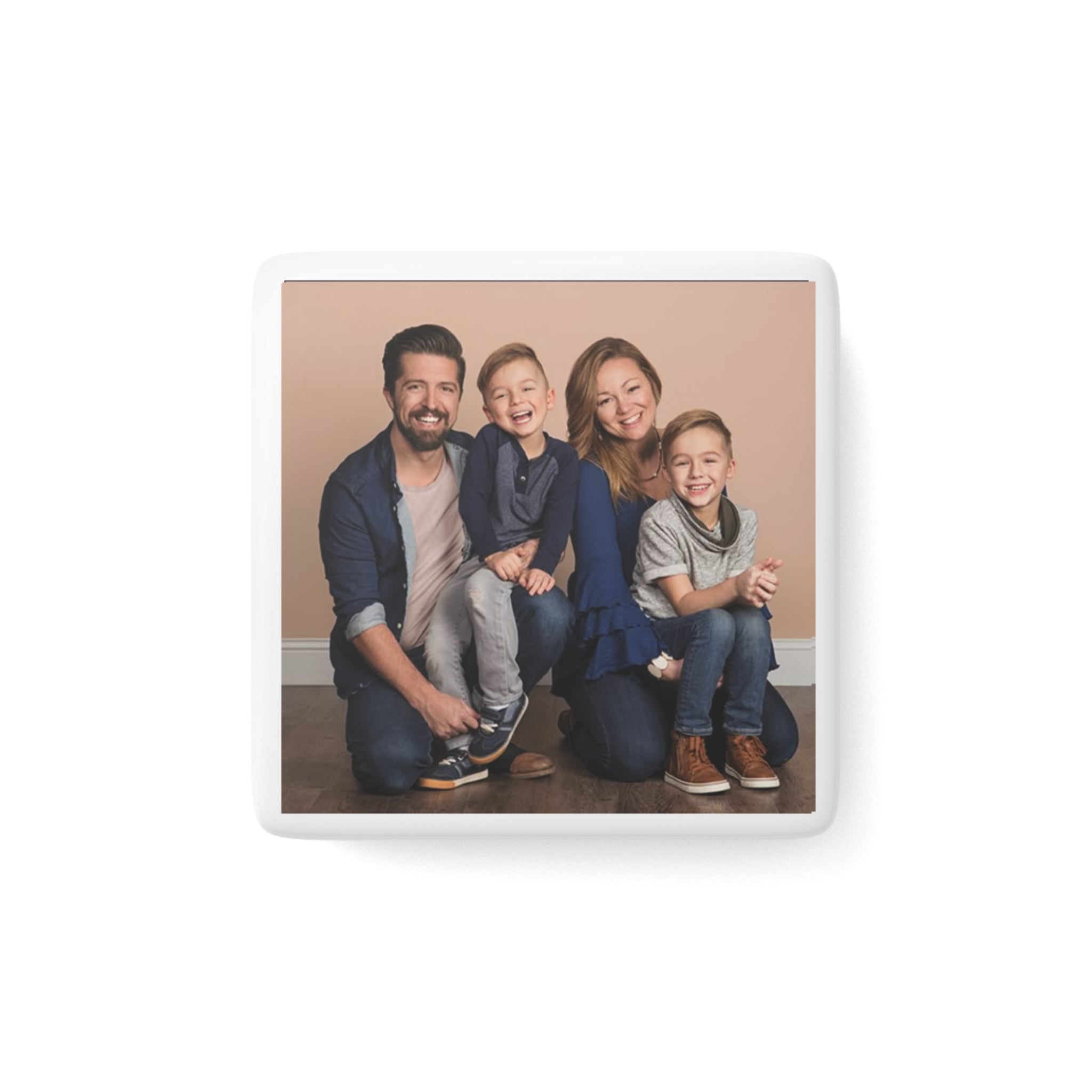 Porcelain Square Magnet — Customizable Decorative Fridge Magnet for Home & Gifts